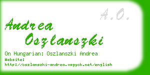 andrea oszlanszki business card